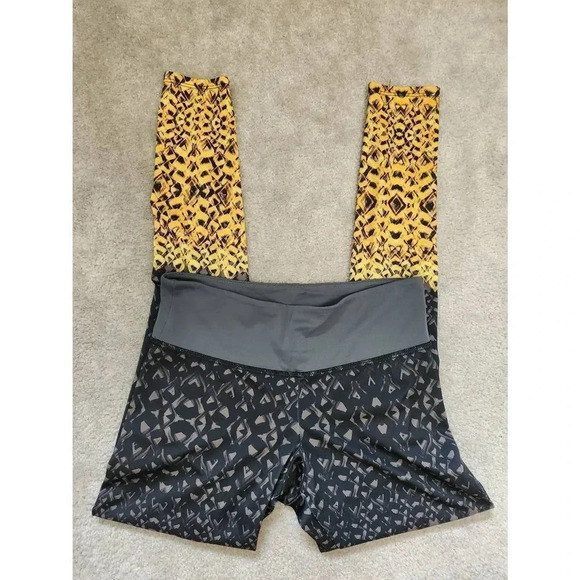 Onzie Gray and Yellow Printed Yoga Legging sz M/L - Picture 6 of 7